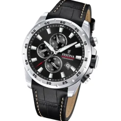 Festina Herrenuhr Leder schwarz Festina Chronograph Armbanduhr UF20692/4