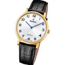 Festina Herrenuhr Leder schwarz Festina Swiss made Armbanduhr UF20016/5