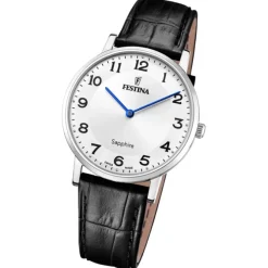 Festina Herrenuhr Leder schwarz Festina Swiss made Armbanduhr UF20012/5
