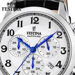 Festina Herrenuhr Leder schwarz Festina Swiss made Armbanduhr UF20041/1