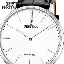 Festina Herrenuhr Leder schwarz Festina Swiss Made Armbanduhr UF20012/1