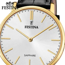 Festina Herrenuhr Leder schwarz Festina Swiss Made Armbanduhr UF20016/1