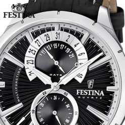 FESTINA Herrenuhr Multifunktionsuhr Quarz Klassik schwarz Klassik Uhr UF16573/3