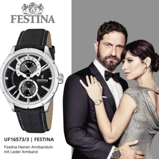FESTINA Herrenuhr Multifunktionsuhr Quarz Klassik schwarz Klassik Uhr UF16573/3