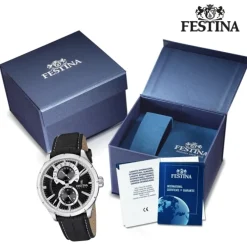 FESTINA Herrenuhr Multifunktionsuhr Quarz Klassik schwarz Klassik Uhr UF16573/3