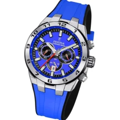 Festina Herrenuhr Silikon blau Festina Chrono Bike Armbanduhr UF20671/3