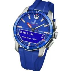 Festina Herrenuhr Silikon blau Festina Connected Armbanduhr UF23000/3
