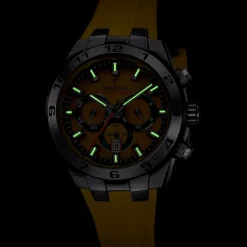 Festina Herrenuhr Silikon gelb blau Festina Chrono Bike Armbanduhr UF20671/4