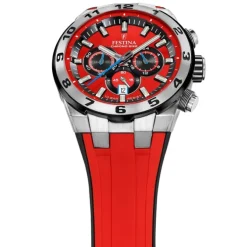 Festina Herrenuhr Silikon rot schwarz Festina Chrono Bike Armbanduhr UF20671/5