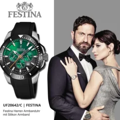 Festina Herrenuhr Silikon schwarz Festina Chrono bike Armbanduhr UF20642/C