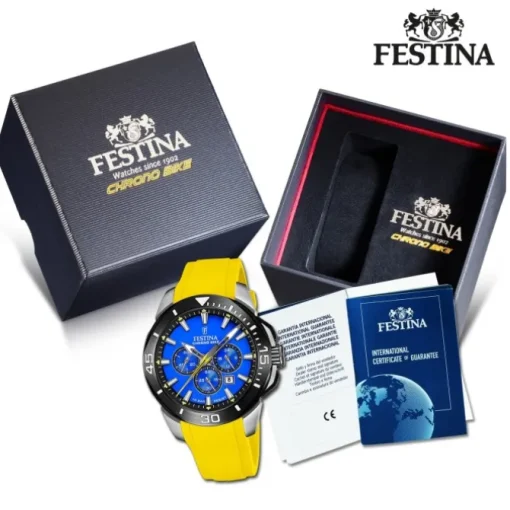 Festina Herrenuhr Silikon gelb Festina Chrono bike Armbanduhr UF20642/D