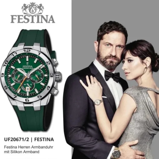 Festina Herrenuhr Silikon grün Festina Chrono Bike Armbanduhr UF20671/2