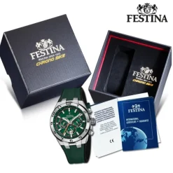 Festina Herrenuhr Silikon grün Festina Chrono Bike Armbanduhr UF20671/2