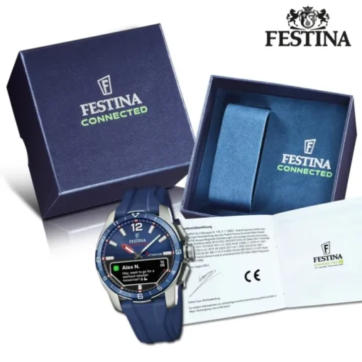 Festina Herrenuhr Silikon blau Festina Connected Armbanduhr UF23000/1