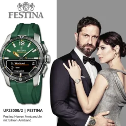 Festina Herrenuhr Silikon grün Festina Connected Armbanduhr UF23000/2