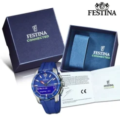 Festina Herrenuhr Silikon blau Festina Connected Armbanduhr UF23000/3