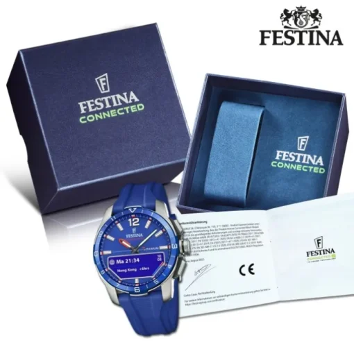 Festina Herrenuhr Silikon blau Festina Connected Armbanduhr UF23000/3