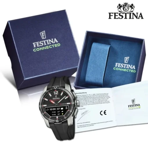 Festina Herrenuhr Silikon schwarz Festina Connected Armbanduhr UF23000/4
