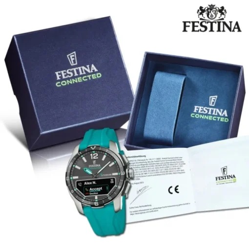 Festina Herrenuhr Silikon türkis Festina Connected Armbanduhr UF23000/5