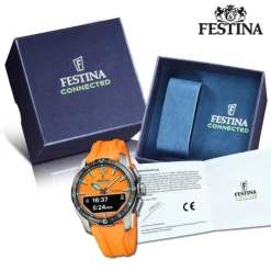 Festina Herrenuhr Silikon orange Festina Connected Armbanduhr UF23000/7