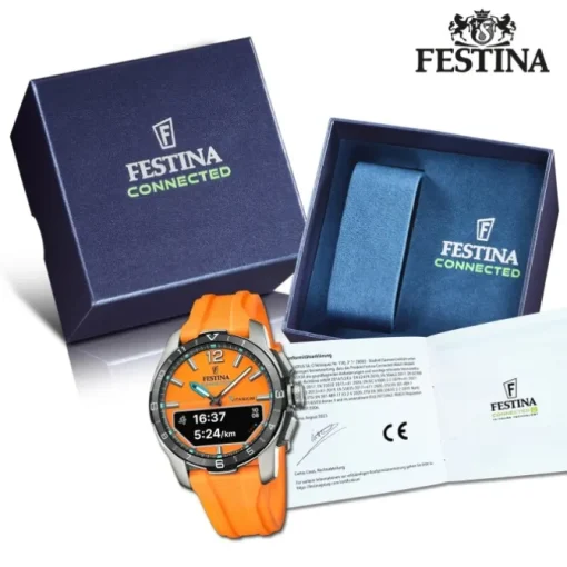 Festina Herrenuhr Silikon orange Festina Connected Armbanduhr UF23000/7
