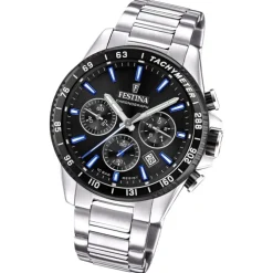 Festina Herrenuhr Timeless Chronograph Armbanduhr Edelstahl silber UF20560/5