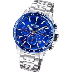 Festina Herrenuhr Timeless Chronograph Armbanduhr Edelstahl silber UF20560/3