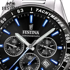 Festina Herrenuhr Timeless Chronograph Armbanduhr Edelstahl silber UF20560/5