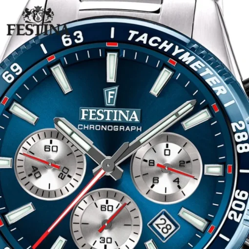 Festina Herrenuhr Timeless Chronograph Armbanduhr Edelstahl silber UF20560/2