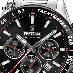 Festina Herrenuhr Timeless Chronograph Armbanduhr Edelstahl silber UF20560/6