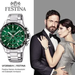 Festina Herrenuhr Timeless Chronograph Armbanduhr Edelstahl silber UF20560/4