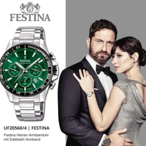Festina Herrenuhr Timeless Chronograph Armbanduhr Edelstahl silber UF20560/4