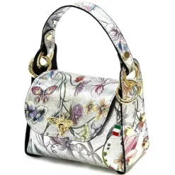 Florence Biene Damen Echtledertasche farbig silber metallic OTF832JF