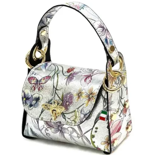 Florence Biene Damen Echtledertasche farbig silber metallic OTF832JF