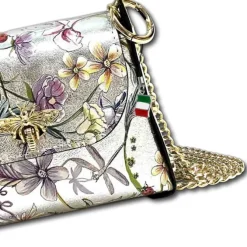 Florence Biene Damen Echtledertasche farbig silber metallic OTF832JF