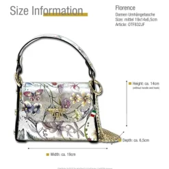 Florence Biene Damen Echtledertasche farbig silber metallic OTF832JF