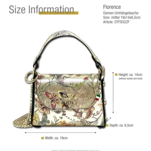 Florence Biene Damen Echtledertasche farbig gold metallic OTF832ZF