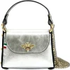 Florence Biene Damen Handtasche Echtleder silber metallic OTF817J