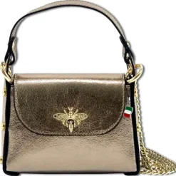 Florence Biene Damen Handtasche Echtleder bronze metallic OTF831N3