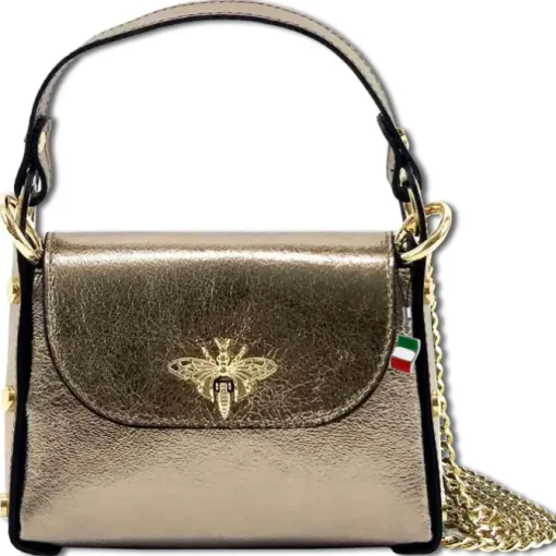 Florence Biene Damen Handtasche Echtleder bronze metallic OTF831N3