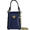 Florence Biene Damen Handtasche Echtleder dunkelblau OTF813B