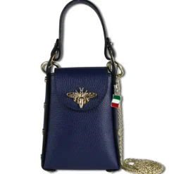 Florence Biene Damen Handtasche Echtleder dunkelblau OTF813B