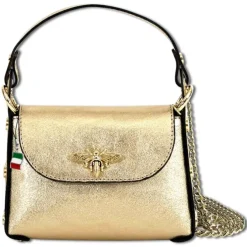 Florence Biene Damen Handtasche Echtleder gold metallic OTF817Z