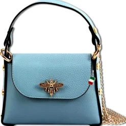 Florence Biene Damen Handtasche Echtleder hellblau OTF817H