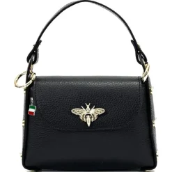 Florence Biene Damen Handtasche Echtleder schwarz OTF817S