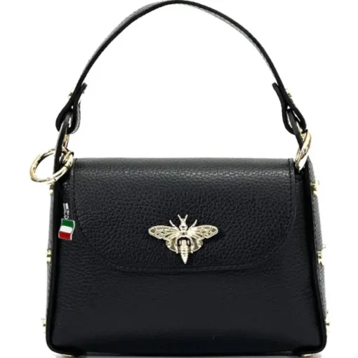 Florence Biene Damen Handtasche Echtleder schwarz OTF817S