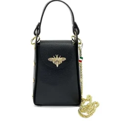 Florence Biene Damen Handtasche Echtleder schwarz OTF813S
