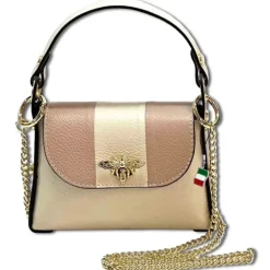 Florence Biene Damen Handtasche Echtleder beige/rosa OTF833IA