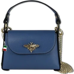 Florence Biene Damen Handtasche Echtleder jeansblau OTF817F