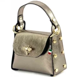 Florence Biene Damen Handtasche Echtleder bronze metallic OTF831N3